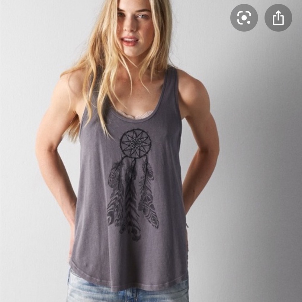 AE dream catcher gray tank top
